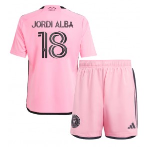 Inter Miami Jordi Alba #18 Dětské Domácí dres komplet 2024-25 Krátký Rukáv (+ trenýrky)